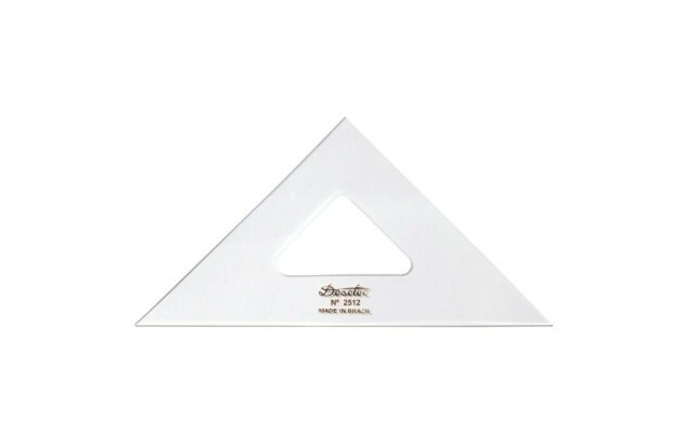 ESQUADRO ACRÍLICO 45° 45° 90° 12CM SEM ESCALA MODELO 2512 TRIDENT