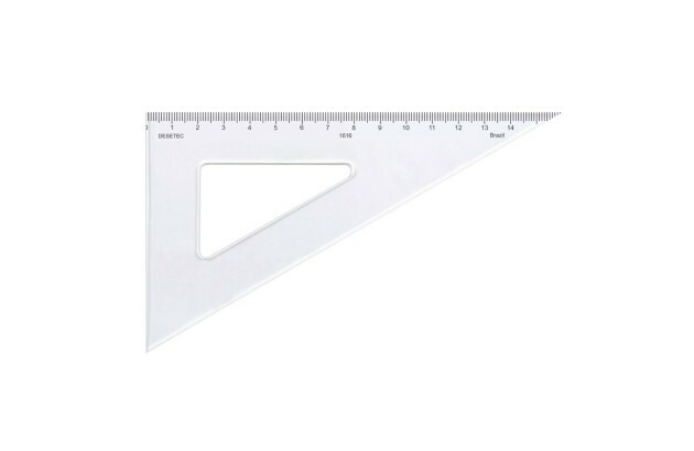 ESQUADRO ACRÍLICO 30° 60° 90° 16CM COM ESCALA MODELO 1616 TRIDENT