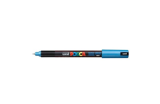 CANETA POSCA PC-1MR AZUL METÁLICO - PONTA EXTRAFINA 0,7MM | UNI-BALL