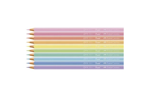 LAPIS DE COR 10 CORES PASTEL MULTICOLOR FABER CASTELL