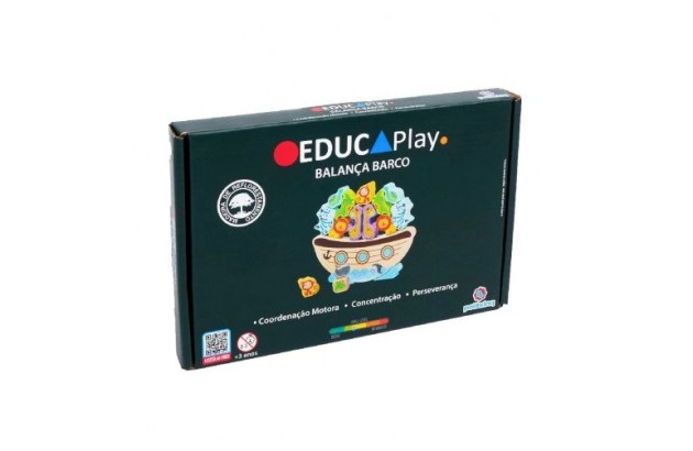BRINQUEDO EDUCATIVO BALANÇA BARCO  EM MADEIRA +3ANOS - EDUCA PLAY |  LINHA INCLUSIVA