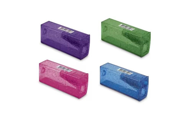 APONTADOR COM DEPÓSITO 1 FURO GLITZ CORES SORTIDAS - FABER CASTELL