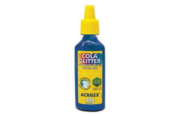 COLA GLITTER 23G AZUL 204 ACRILEX 2900