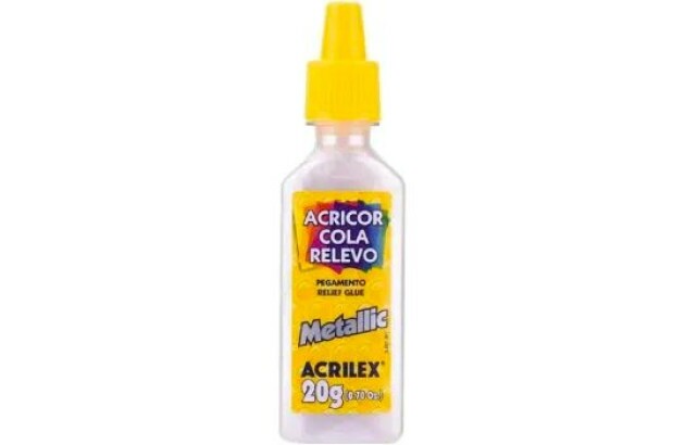 COLA ACRICOR RELEVO METALLIC 20G BRANCO 562 ACRILEX 2520