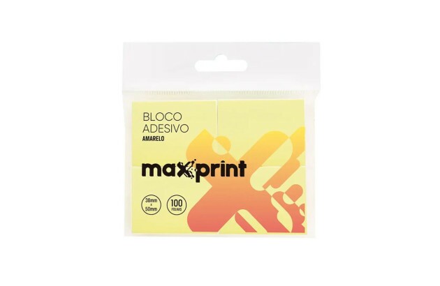 BLOCO DE RECADO ADESIVO 38X50 100F AMARELO MAXPRINT