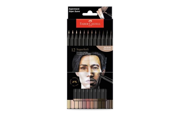 LAPIS DE COR 12 CORES SUPERSOFT PELE 210713 FABER CASTELL