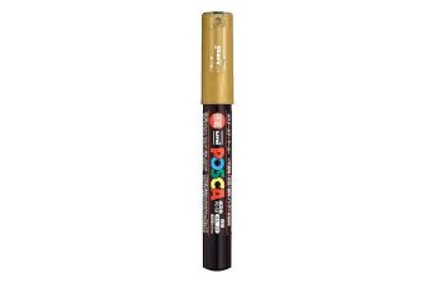 CANETA POSCA PC-1M OURO - PONTA EXTRAFINA BALA-CÔNICA 0,7MM BASE DE ÁGUA | UNI-BALL