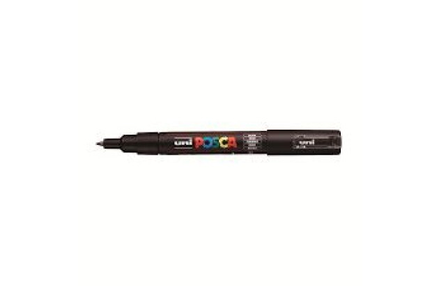 CANETA POSCA PC-1M PRETA - PONTA EXTRAFINA BALA-CÔNICA 0,7MM BASE DE ÁGUA | UNI-BALL