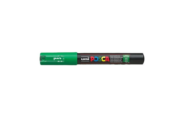 CANETA POSCA PC-1M VERDE - PONTA EXTRAFINA BALA-CÔNICA 0,7MM BASE DE ÁGUA | UNI-BALL