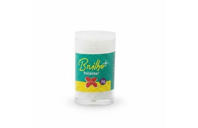 GLITTER ESCOLAR BRILHO 3G BRANCO MAKE+ 7000