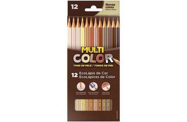 LAPIS DE COR 12 CORES TONS DE PELE MULTICOLOR FABER CASTELL