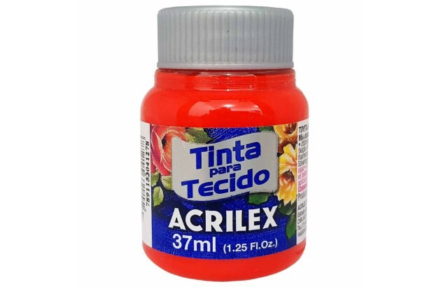 TINTA PARA TECIDO FOSCA 37ML VERMELHO FOGO 507 - UNIDADE | ACRILEX 4140