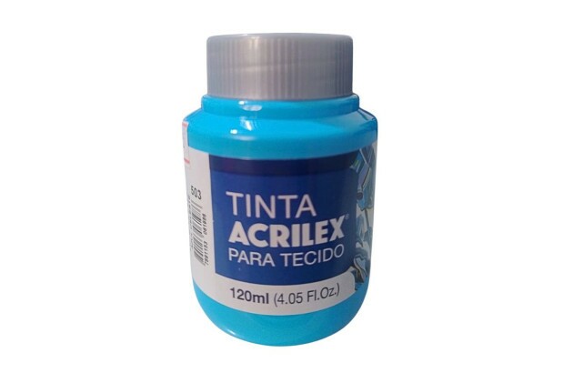 TINTA PARA TECIDO FOSCA 120ML AZUL CELESTE 503 ACRILEX 4112