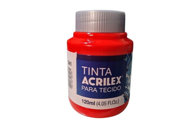 TINTA PARA TECIDO FOSCA 120ML VERMELHO VIVO 541 ACRILEX 4112