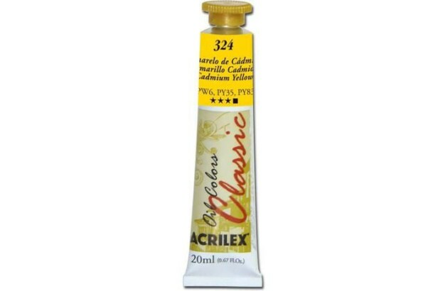 TINTA PARA TELA OIL COLORS 20ML AMARELO DE CÁDMIO 324 - UNIDADE | ACRILEX 14123