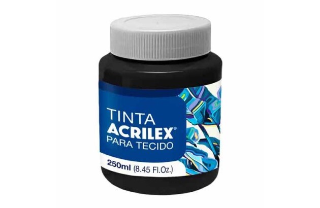 TINTA PARA TECIDO FOSCA 250ML PRETO 520 - UNIDADE | ACRILEX  4125