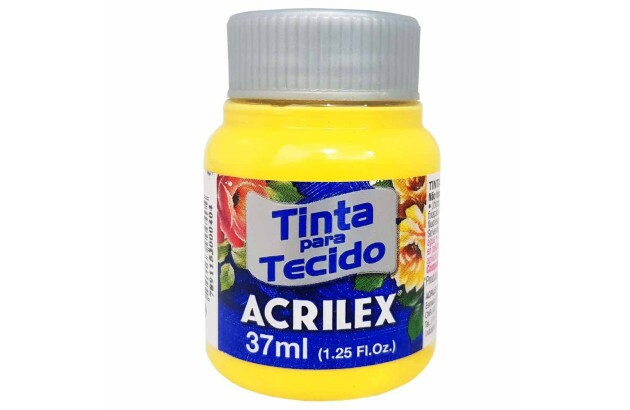 TINTA PARA TECIDO FOSCA 37ML AMARELO CANARIO 589 - UNIDADE | ACRILEX 4140
