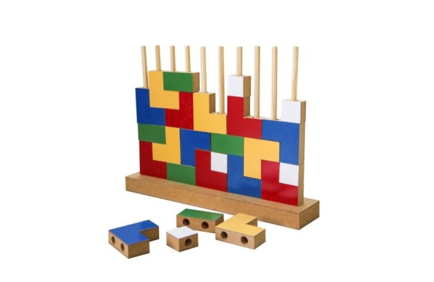 BRINQUEDO EDUCATIVO BLOCOS DE ENCAIXE MDF 25 PEÇAS + 5 ANOS 1841 CARLU