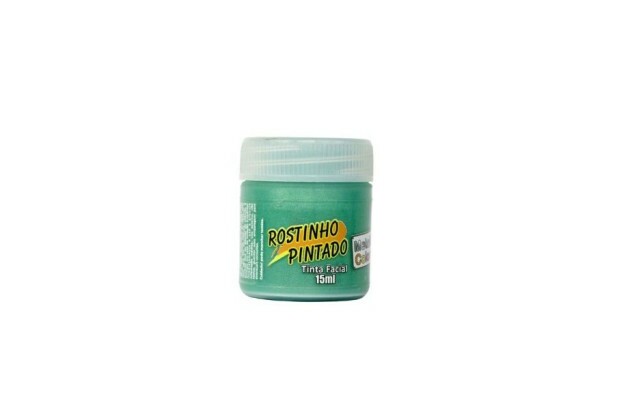 TINTA FACIAL LÍQUIDA METÁLICA 15ML VERDE METALLIC COLORS  - ROSTINHO PINTADO 8006