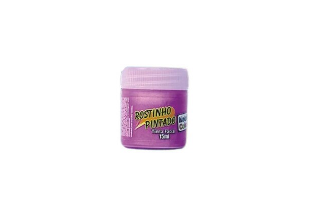 TINTA FACIAL LÍQUIDA METÁLICA 15ML ROXO METALLIC COLORS  - ROSTINHO PINTADO 8008