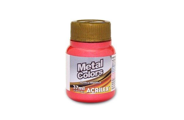 TINTA ACRILICA METAL COLORS ARTESANATO 37ML VERMELHO METÁLICO 555 - UNIDADE | ACRILEX 3640