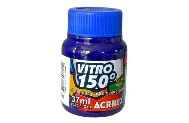 TINTA VITRO 150° 37ML AZUL 559 BASE DE ÁGUA - UNIDADE | ACRILEX 1140