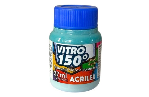 TINTA VITRO 150° 37ML TURQUESA 577 BASE DE ÁGUA - UNIDADE | ACRILEX 1140