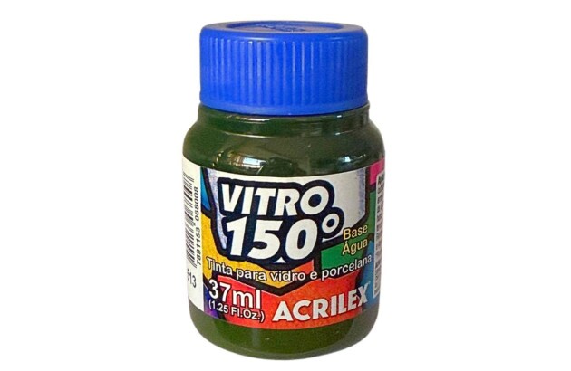 TINTA VITRO 150° 37ML VERDE MUSGO 513 BASE DE ÁGUA - UNIDADE | ACRILEX 1140