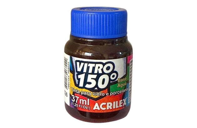 TINTA VITRO 150° 37ML MARROM ESCURO 526 BASE DE ÁGUA - UNIDADE | ACRILEX 1140