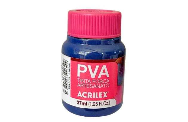 TINTA PVA FOSCA PARA ARTESANATO 37ML AZUL SECO 824 -  UNIDADE | ACRILEX 3240