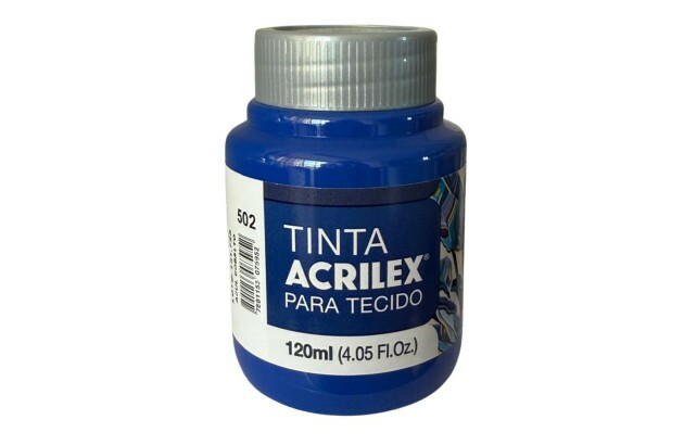 TINTA PARA TECIDO FOSCA 120ML AZUL COBALTO 502 - UNIDADE | ACRILEX  4112