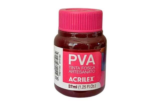 TINTA PVA FOSCA PARA ARTESANATO 37ML BORDEAUX 595 - UNIDADE | ACRILEX 3240