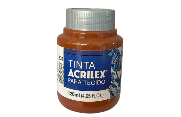 TINTA PARA TECIDO FOSCA 120ML MARROM 531 - UNIDADE | ACRILEX  4112