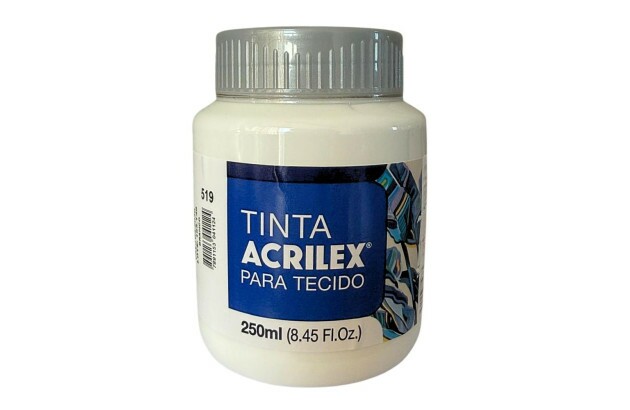 TINTA PARA TECIDO FOSCA 250ML BRANCO 519 - UNIDADE | ACRILEX  4125