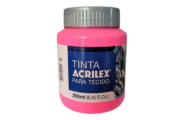 TINTA PARA TECIDO FOSCA 250ML ROSA 537 - UNIDADE | ACRILEX  4125