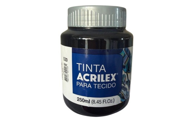 TINTA PARA TECIDO FOSCA 250ML PRETO 520 - UNIDADE | ACRILEX  4125