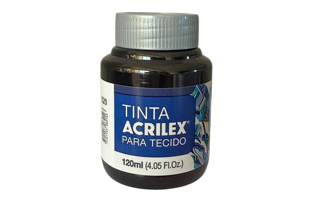 TINTA PARA TECIDO FOSCA 120ML PRETO 520 - UNIDADE | ACRILEX  4112