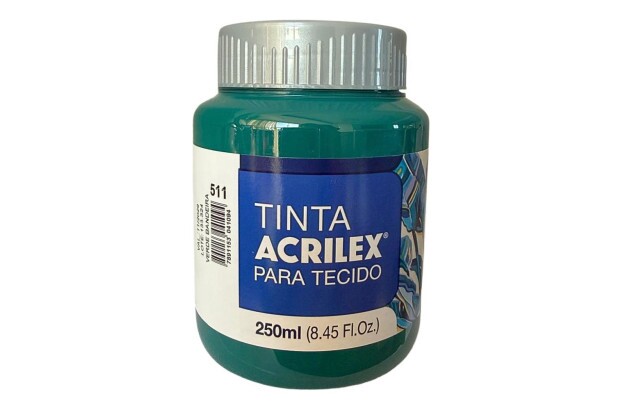 TINTA PARA TECIDO FOSCA 250ML VERDE BANDEIRA 511 - UNIDADE | ACRILEX 4125