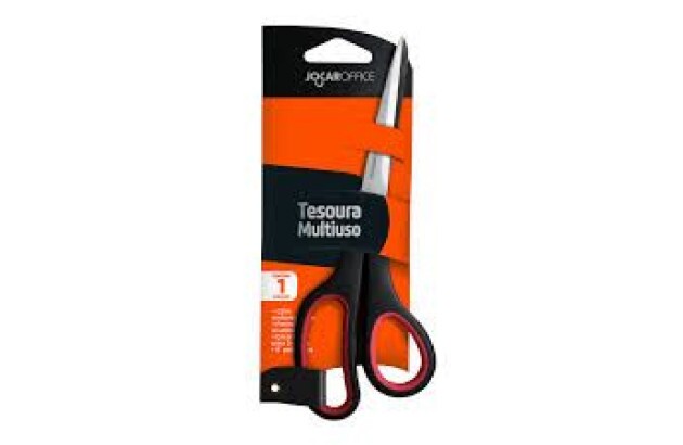 TESOURA MULTIUSO 21CM INOX 8 POLEGADAS CABO EMBORRACHADO ANATÔMICA| JOCAR OFFICE 91014
