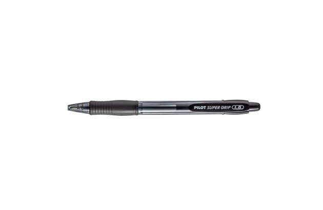 CANETA ESFEROGRÁFICA 1.6 SUPER GRIP PRETA RETRÁTIL PILOT