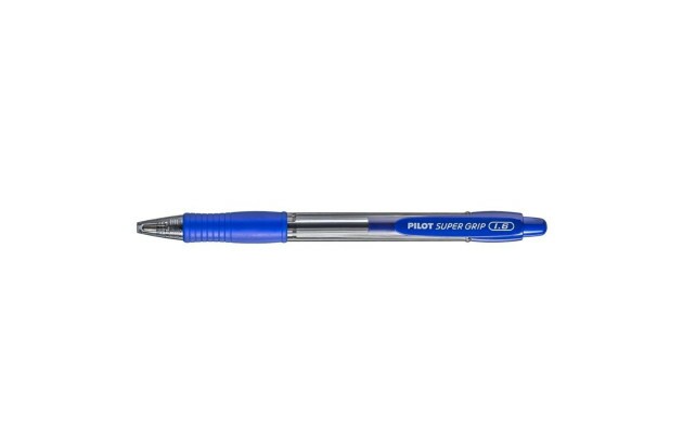 CANETA ESFEROGRÁFICA 1.6 SUPER GRIP AZUL RETRÁTIL PILOT