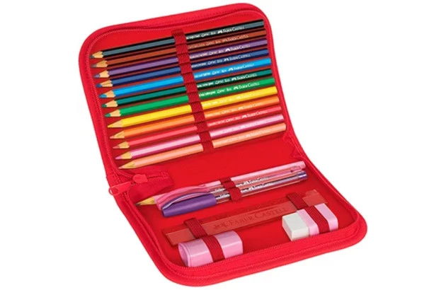 ESTOJO DE NYLON PORCO ESPINHO VERMELHO 18.2220VM FABER CASTELL