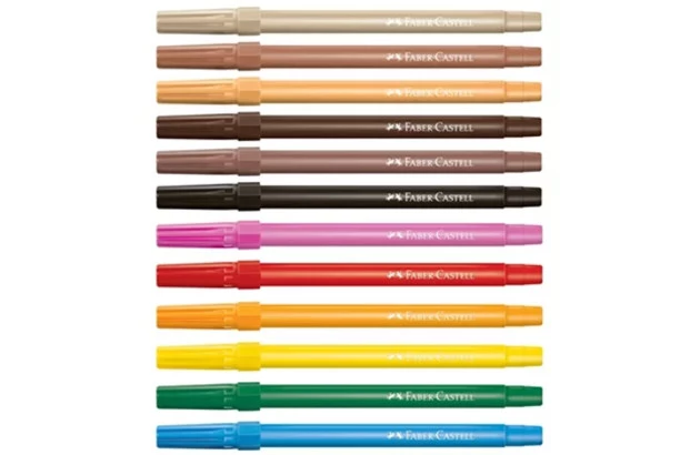 CANETA HIDROGRAFICA 12 CORES CARAS E CORES  FABER CASTELL