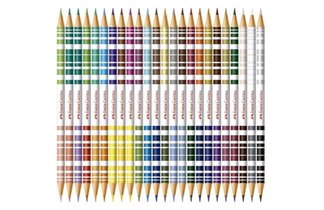 LÁPIS DE COR BICOLOR 48 CORES 24 LAPIS BICOLOR FABER CASTELL