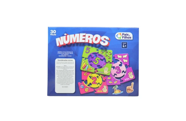 BRINQUEDO EDUCATIVO NUMEROS 30 PEÇAS  PAIS&FILHOS