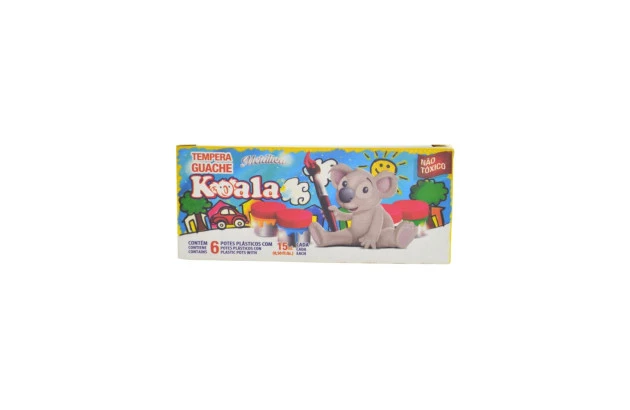 TINTA GUACHE METÁLICA 6 CORES 15ML KOALA DELTA - 040MET