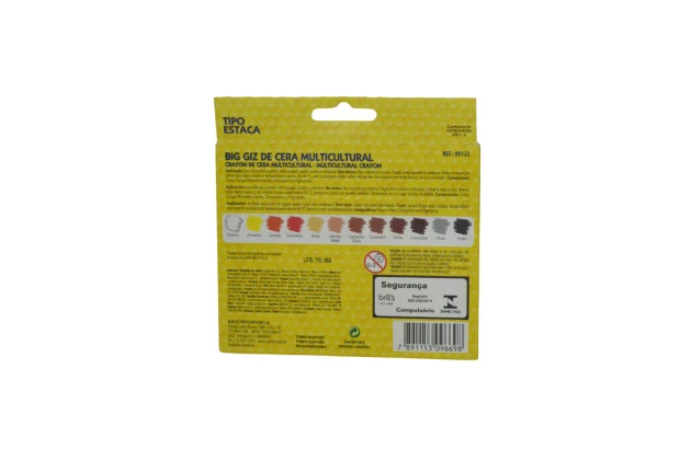 GIZ DE CERA 12 CORES BIG MULTICULTURAL 110G 9122 ACRILEX