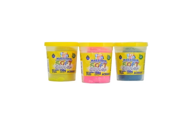 MASSA  DE MODELAR SOFT GLITTER AZUL 150G ACRILEX