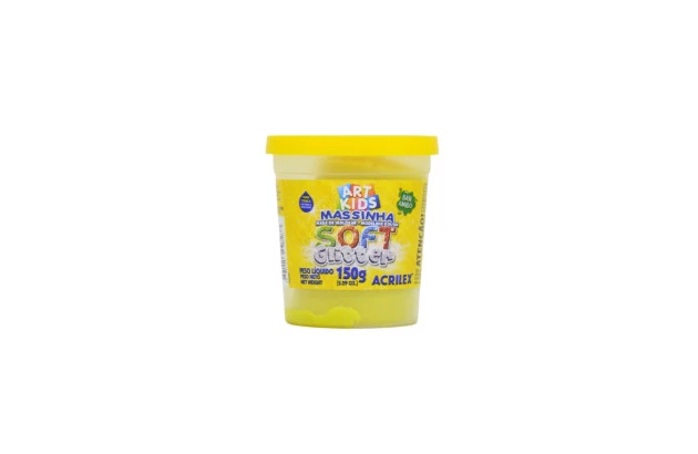 MASSA DE MODELAR SOFT GLITTER LARANJA 150G 225 ACRILEX.