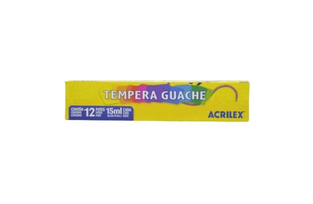 TINTA GUACHE 12 CORES 15ML CADA ACRILEX ABELHINHA 2012